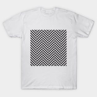 Black and white  illusive chevron pattern T-Shirt